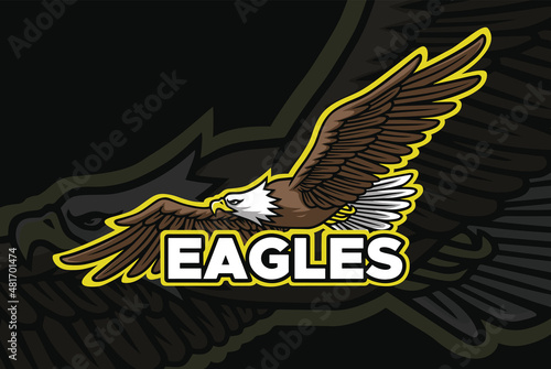 Eagle Mascot Logo Sports Esport Design Vector