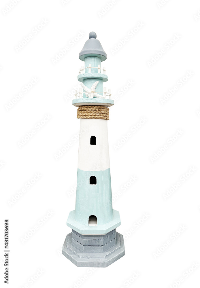 Wooden lighthouse isolated on white Wooden lighthouse isolated on white