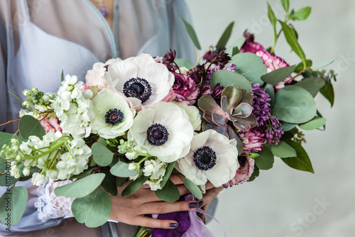 wedding bouquet with nice anemone flowers Fototapete