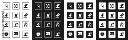 Set Solution problem in psychology, Sedative pills, Concussion, headache, Male doctor, Medicine tablet, and Addiction the drug icon. Vector