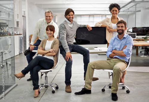 Great office vibe. Portrait of a group of dedicated and dynamic design professionals.