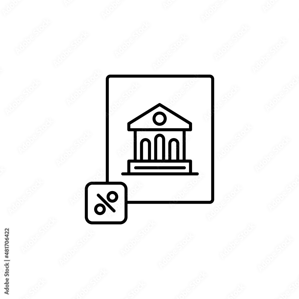 Business and finance outline vector icon. Bank, interest vector icon