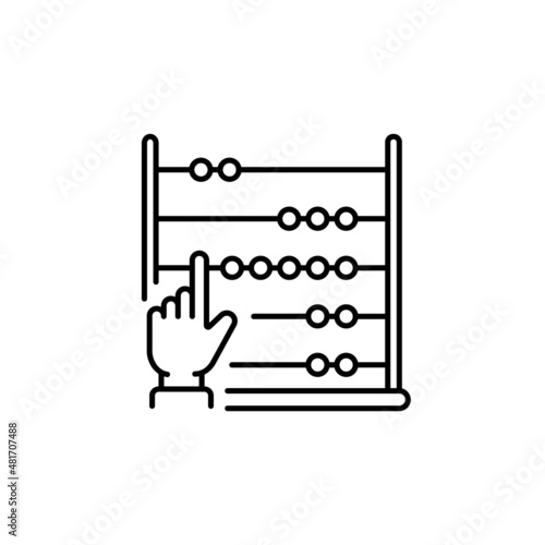 Business and finance outline vector icon. Use abacus, hand vector icon