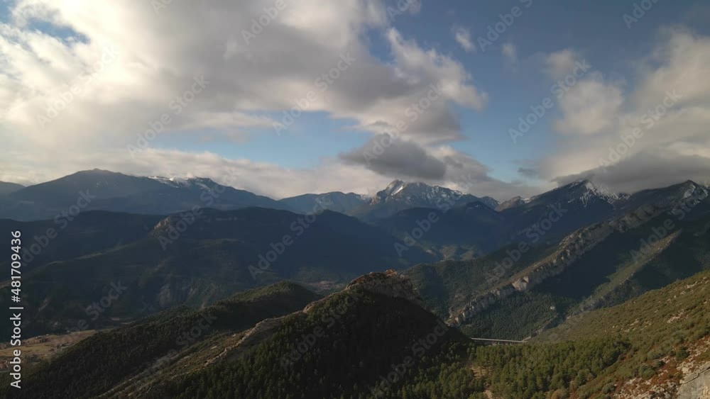 panoramic drone view of mountains. beautiful valley with many mountains panoramic drone view of mountains. beautiful valley with many mountains