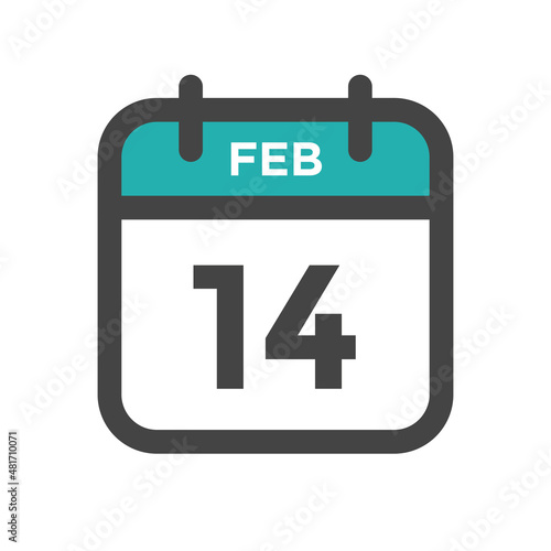 February 14 Calendar Day or Calender Date for Deadlines or Appointment