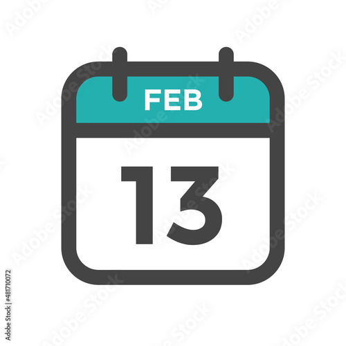 February 13 Calendar Day or Calender Date for Deadlines or Appointment