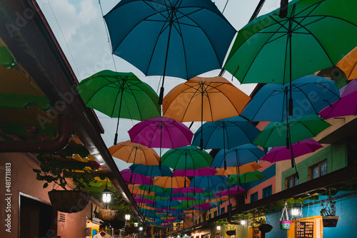 colorful umbrellas in guatape el peñol