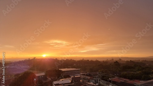 sunset in the city