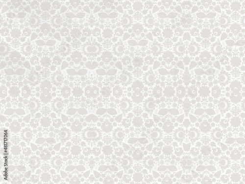 White background with a floral pattern. Folk style. 