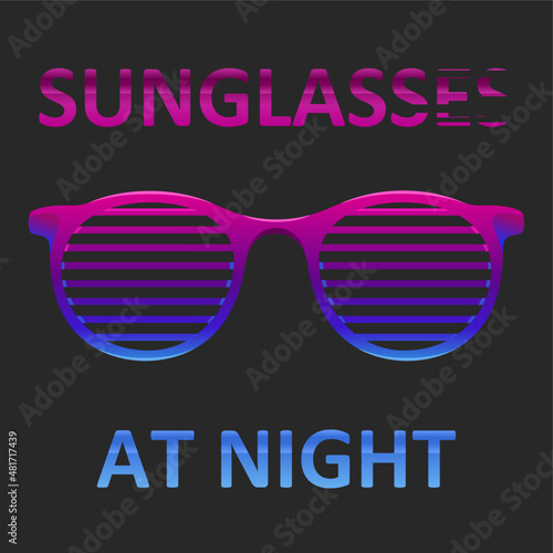 Neon led light glasses at night for party
