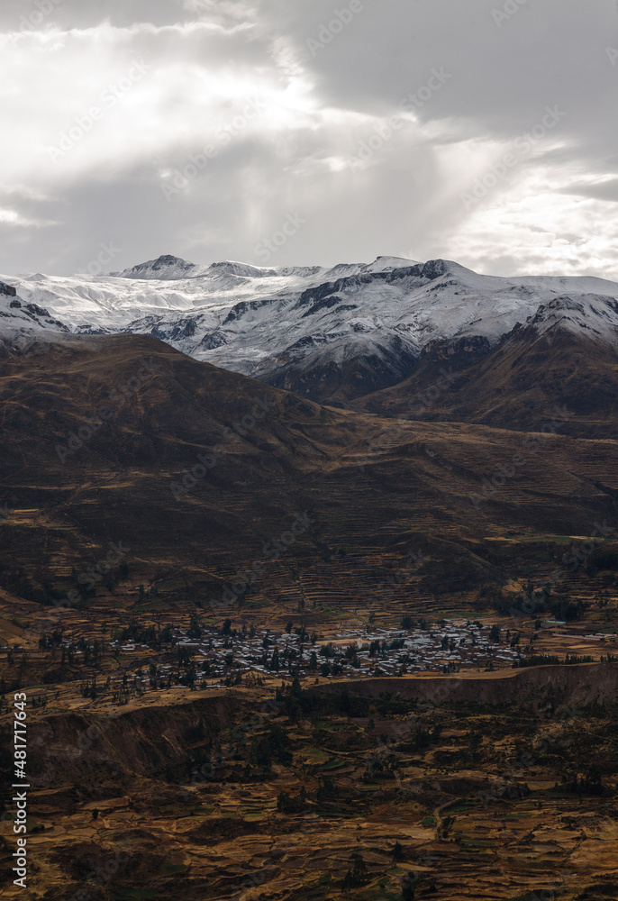 Fototapeta premium View of the town of Madrigal in the Colca Canyon, Arequipa, Peru