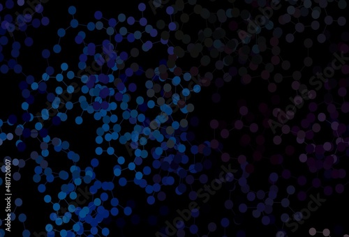 Dark BLUE vector background with forms of artificial intelligence. © smaria2015