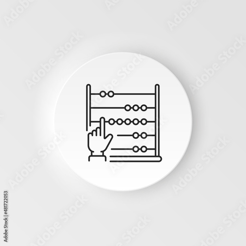 Business and finance neumorphic style vector icon Use abacus, hand neumorphic style vector icon