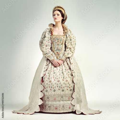 She's the quintessential sovereign. Studio shot of beautiful young queen.