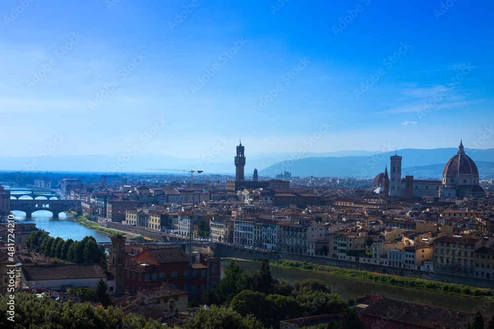 Obraz premium View of downtown Florence taken from Piazzale Michelangelo