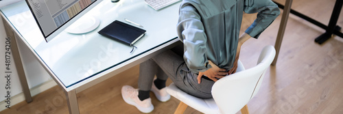 Back Pain Bad Posture Woman Sitting