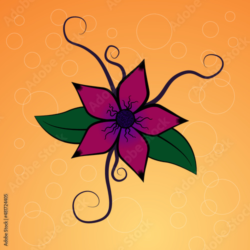 Flor con Hojas 2