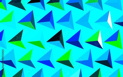Dark Blue, Green vector texture with triangular style.