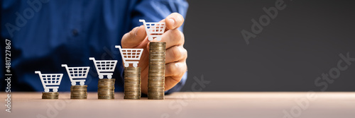 Cuadro en lienzo Ecommerce Shopping And Retail Business Tax