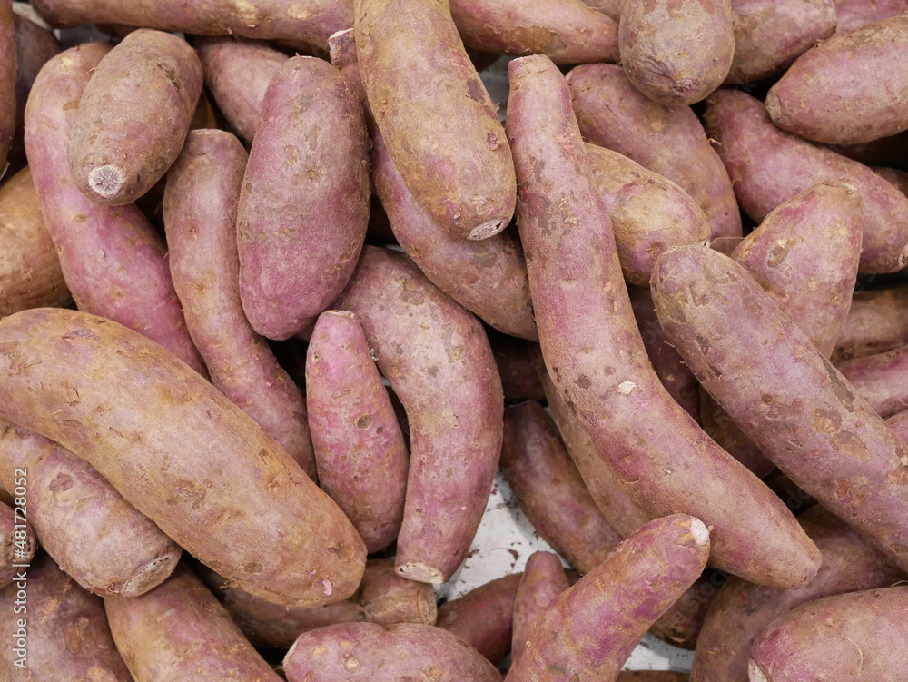 pile of sweet potato for sale on supermarket. pile of sweet potato for sale on supermarket.