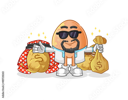 egg rich arabian mascot. cartoon vector