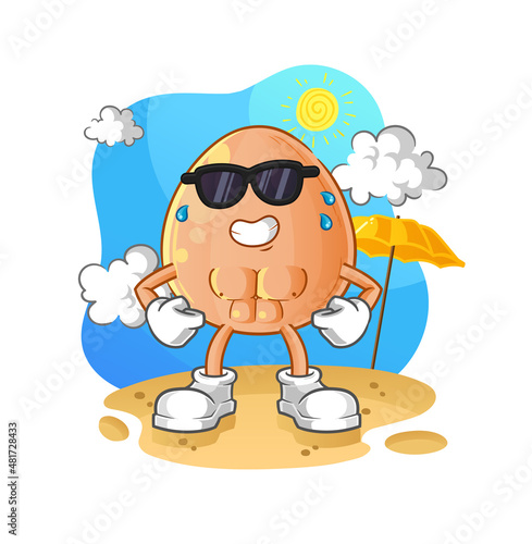 egg sunbathing in summer. character vector © dataimasu