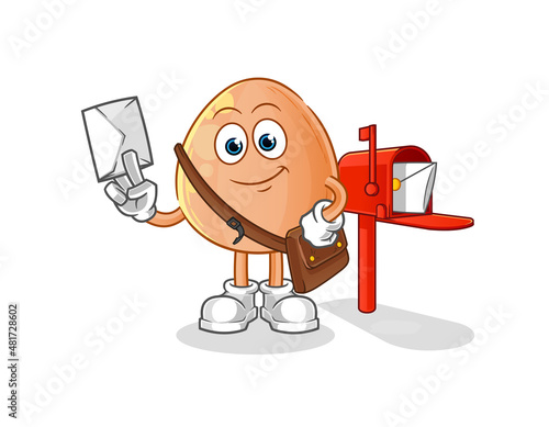 egg postman vector. cartoon character
