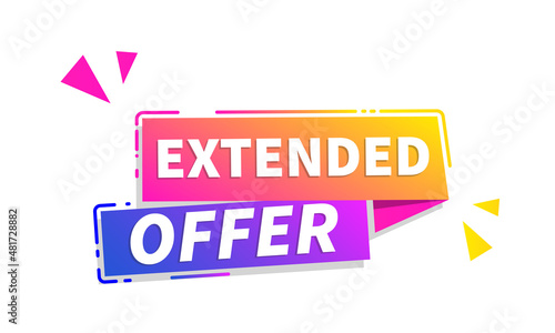 Vector Illustration Extended Offer Colourful Label photo