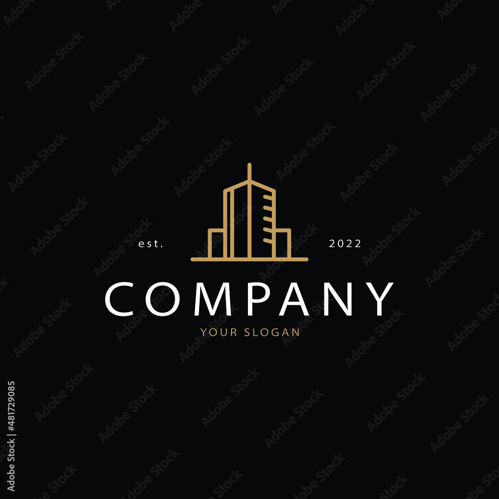 Real estate logo linear style
