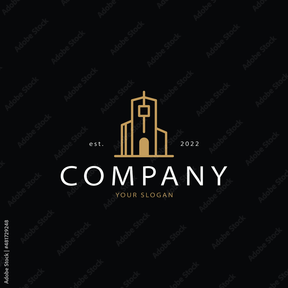 Real estate logo linear style
Real estate logo linear style