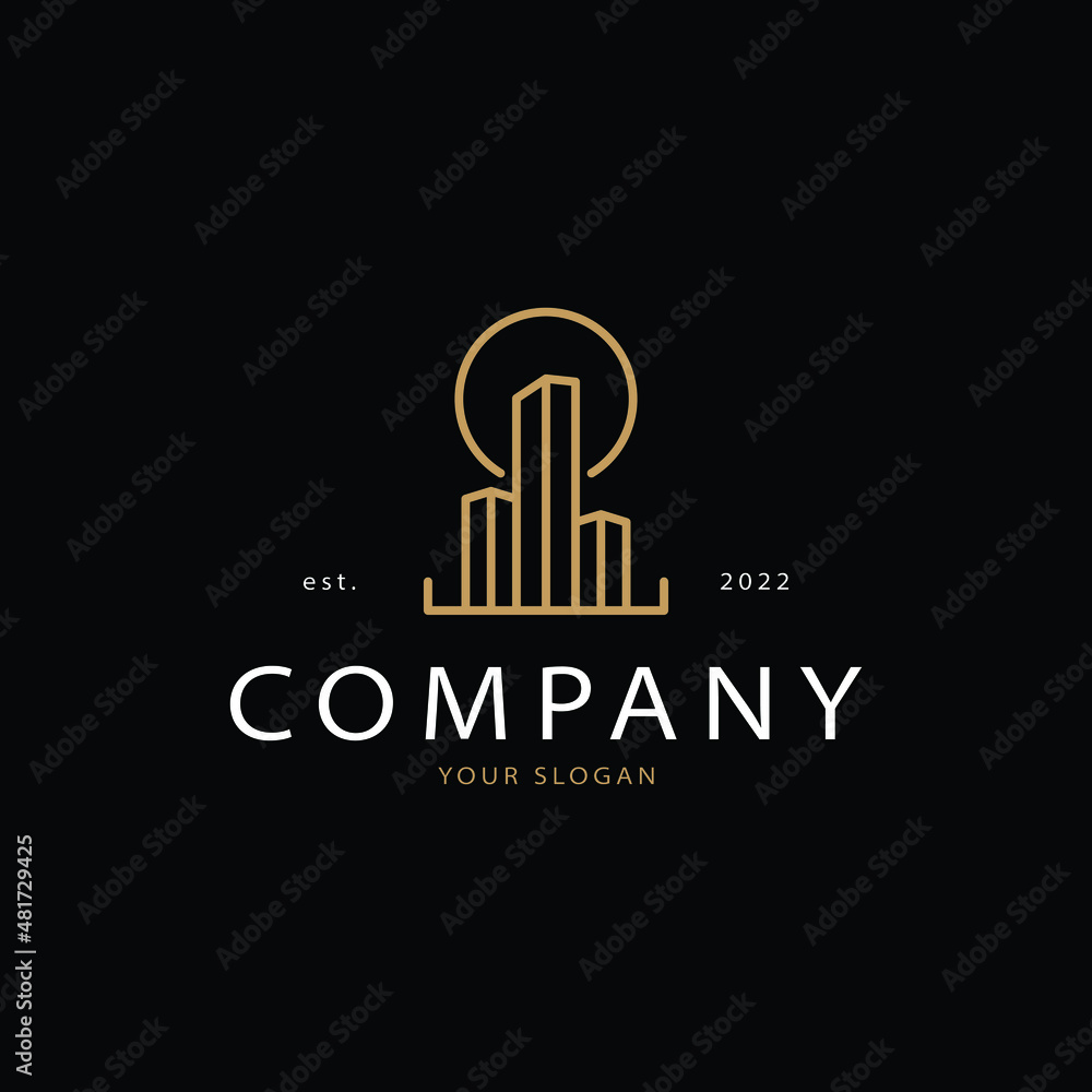 Real estate logo linear style
Real estate logo linear style