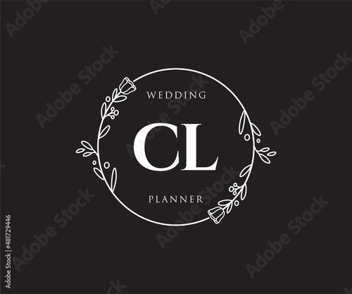 Initial CL feminine logo. Usable for Nature, Salon, Spa, Cosmetic and Beauty Logos. Flat Vector Logo Design Template Element.