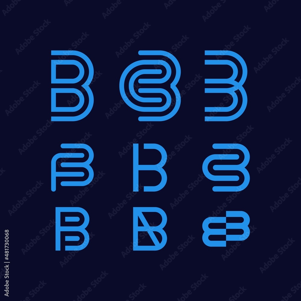 Modern Initial B logo design inspiration Modern Initial B logo design inspiration