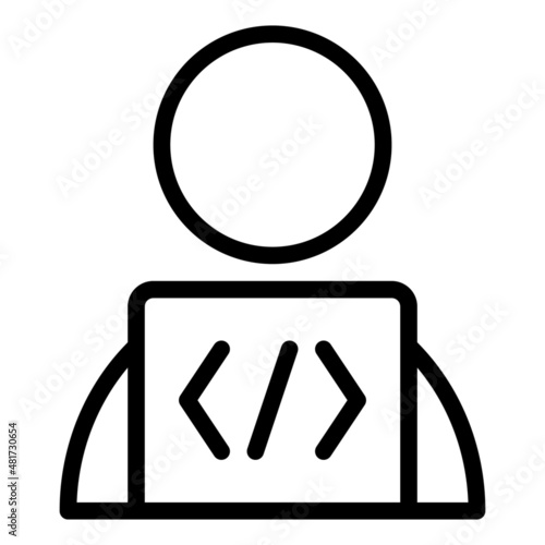developer programmer coder person coding develop programming program code syntax web development icon