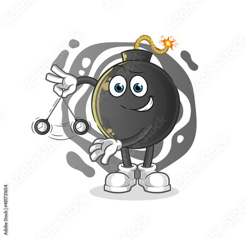 bomb hypnotizing cartoon. cartoon mascot vector