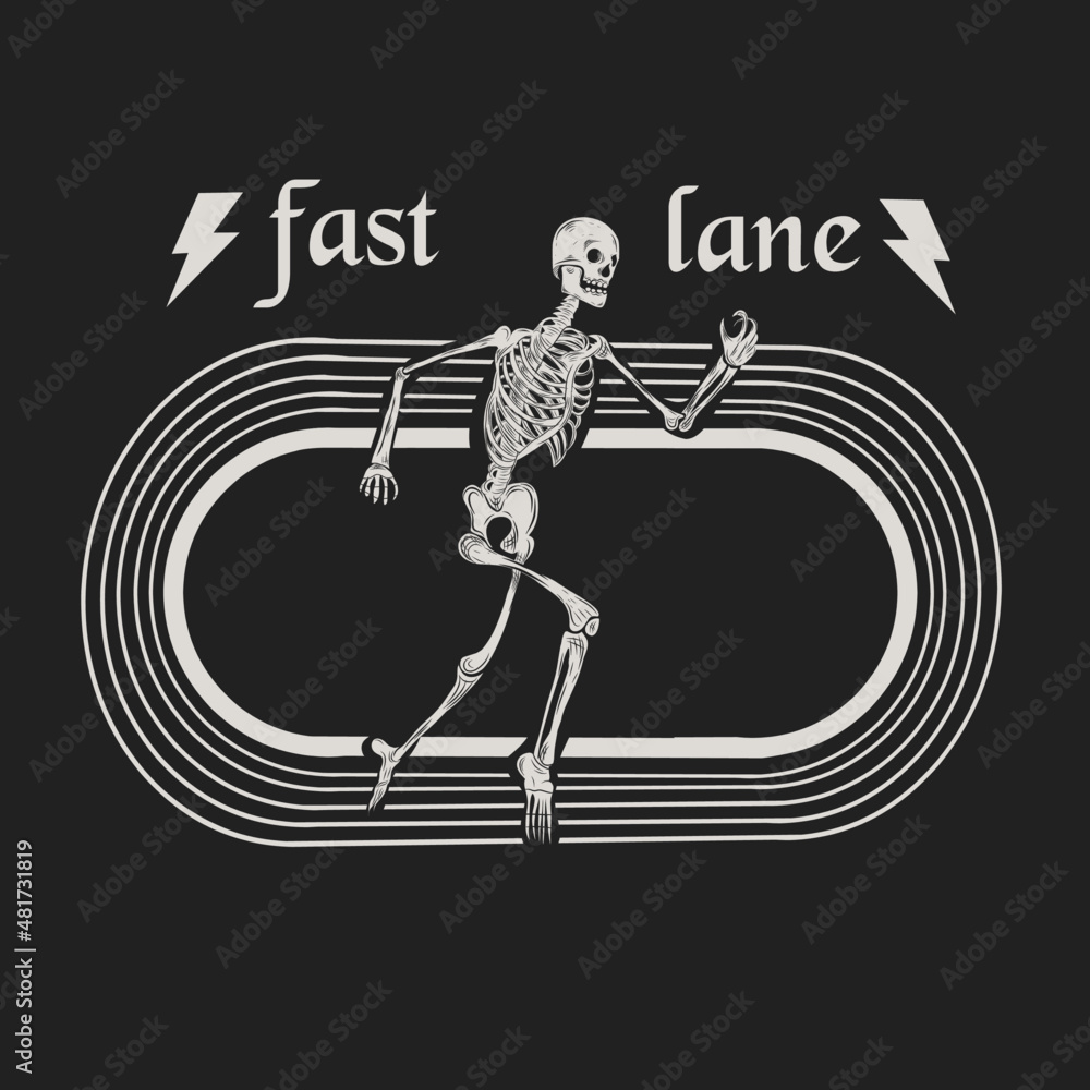 illustration vector graphic of skull running in track,fast lane design,suitable for print,background,etc. illustration vector graphic of skull running in track,fast lane design,suitable for print,background,etc.