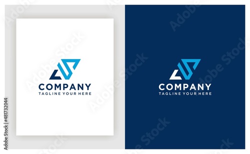 letter vector logo. US letter vector logo design vector template. on a blue dark and white background.