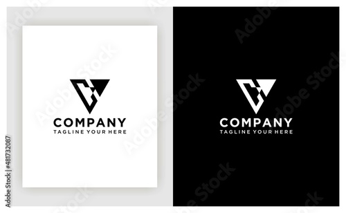Letter C with triangle Arrow Up Logo Design. Creative Letter Mark Suitable for Company Brand Identity, Travel, Start up, Logistic, Business Chart or Graph Logo Template