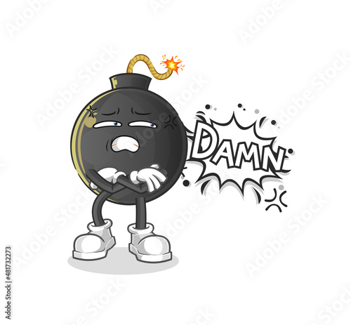 bomb very pissed off illustration. character vector