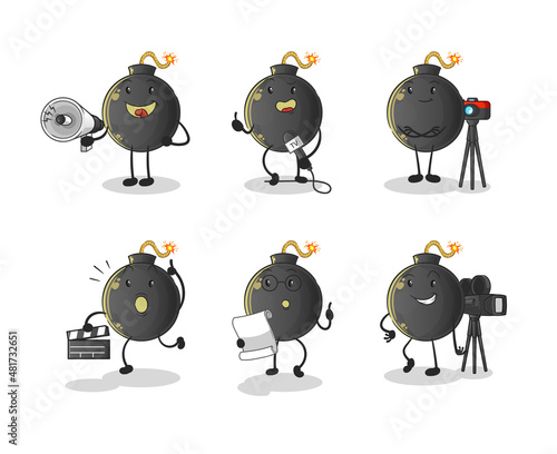 bomb entertainment group character. cartoon mascot vector