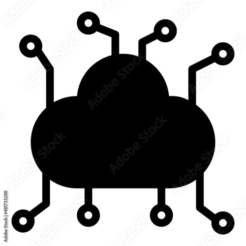 cloud service cloud computing server data computer website webpage homepage connected internet deploy web development icon