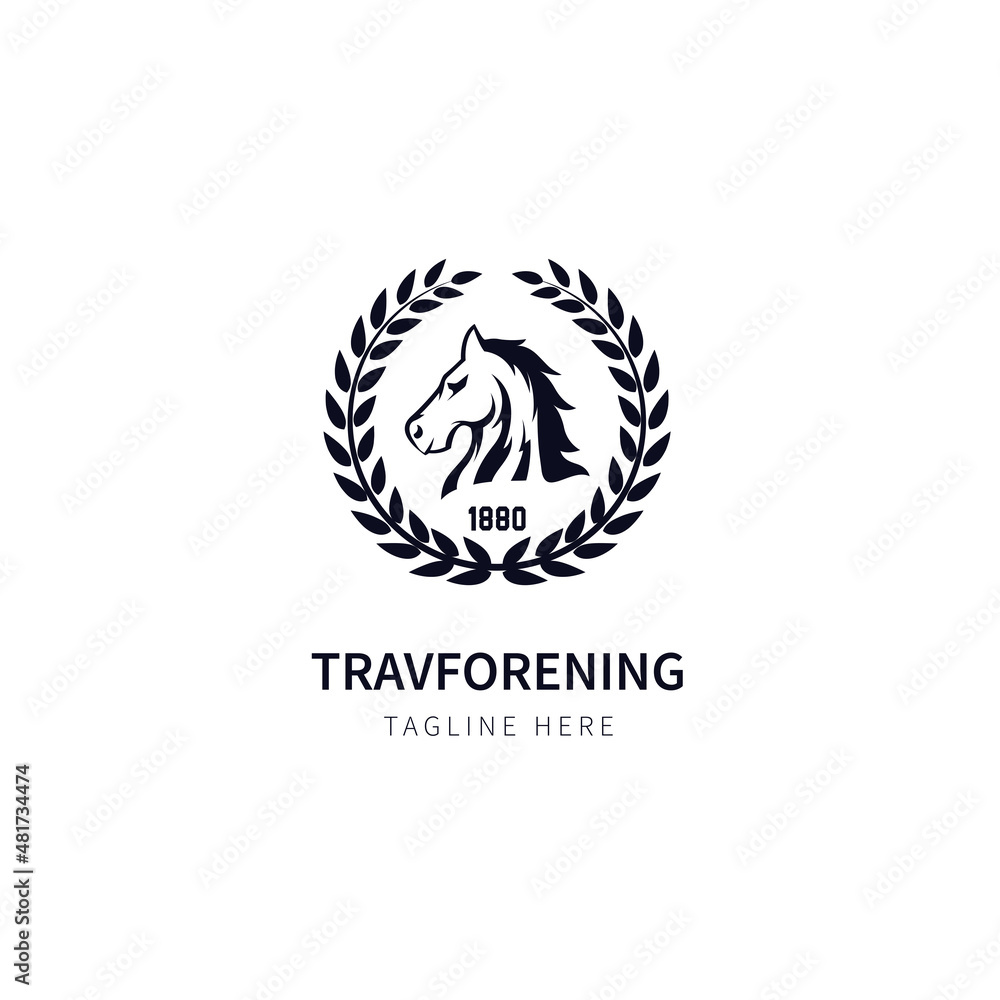 Horse Travforening logo with elegant and confident illustration vector