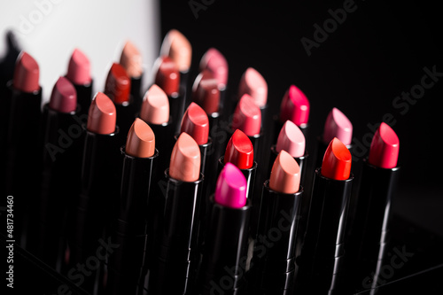 make up stuff on black background