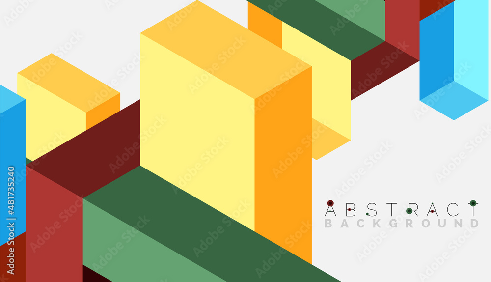 Abstract background. 3d cubes, cubic elements and blocks. Techno or business concept for wallpaper, banner, background, landing page Abstract background. 3d cubes, cubic elements and blocks. Techno or business concept for wallpaper, banner, background, landing page