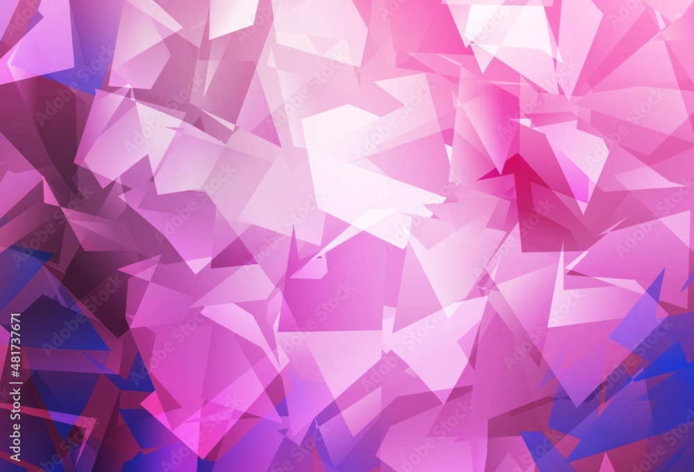Light Pink vector shining triangular layout.