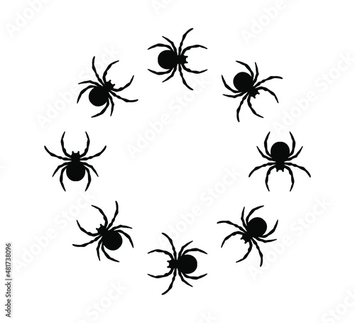 Creative spiders background. Vector illustration.