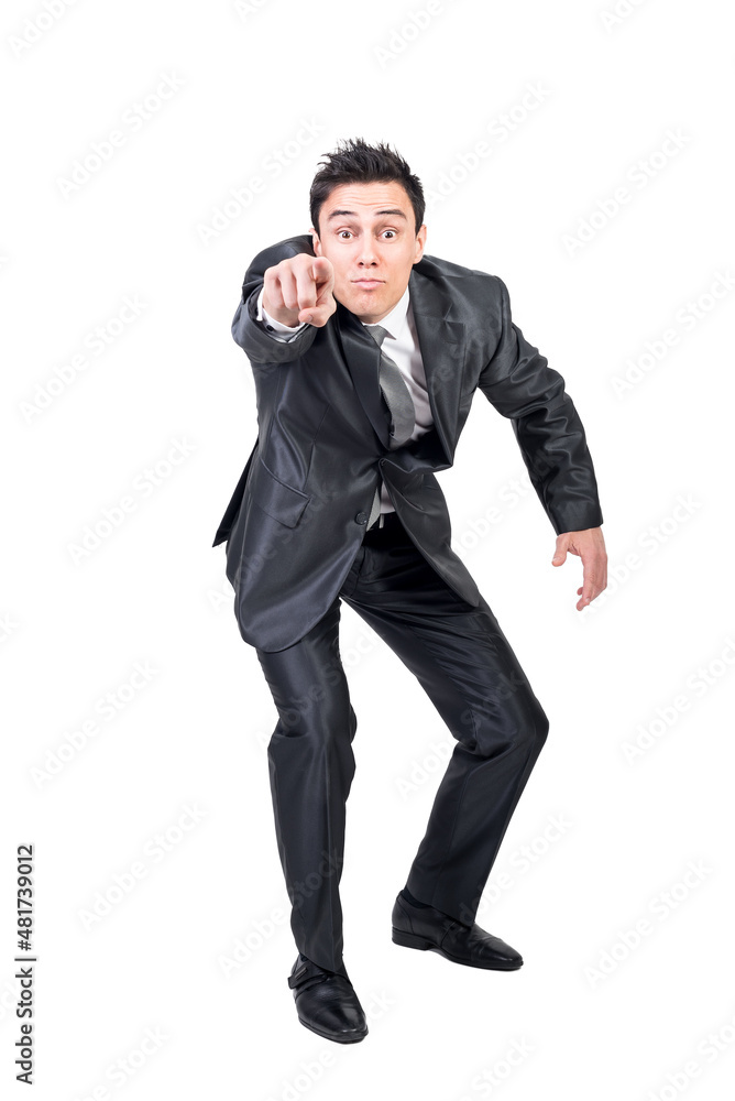 Man in suit pointing at camera Man in suit pointing at camera