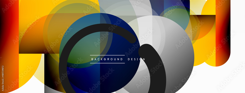 Round triangle shapes lines and circles. Geometric vector illustration for wallpaper banner background or landing page Round triangle shapes lines and circles. Geometric vector illustration for wallpaper banner background or landing page