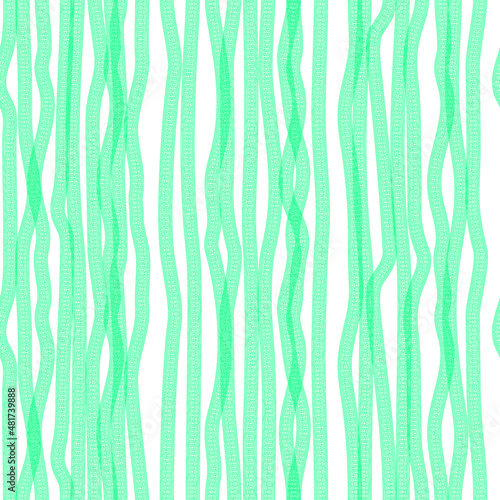 Seamless line art, seamless wave, dots, brush, illustration, textile pattern