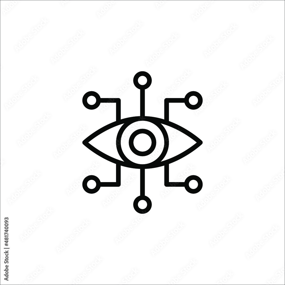 Bionic eye icon. Artificial intelligence icon concept isolated on white background.